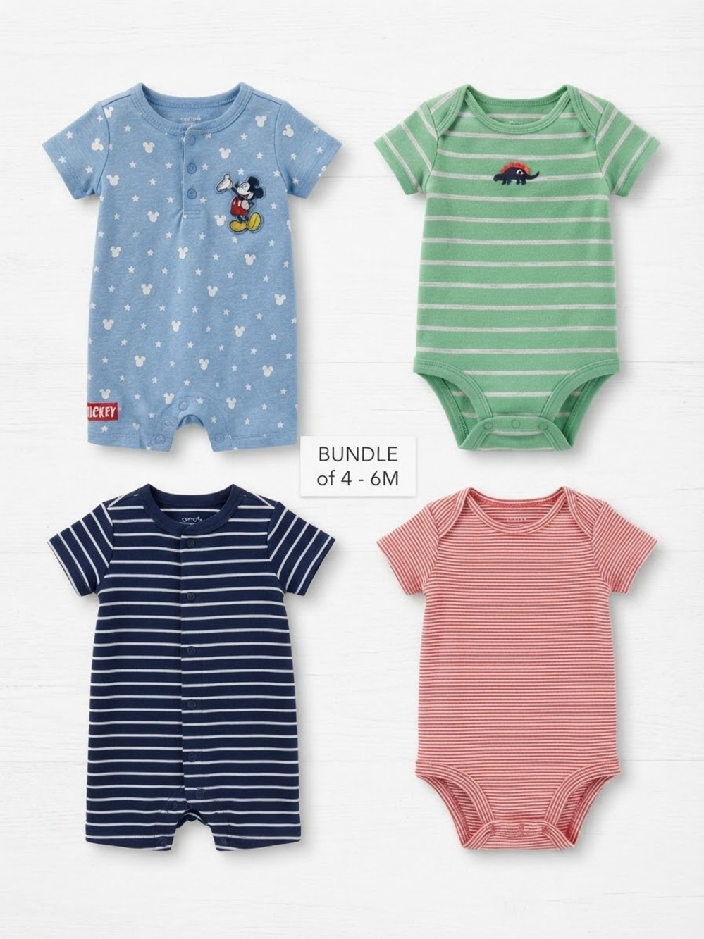 Baby Boy Clothes Bundle Size 6 Months – 8 Pieces Carter’s Disney Joggers